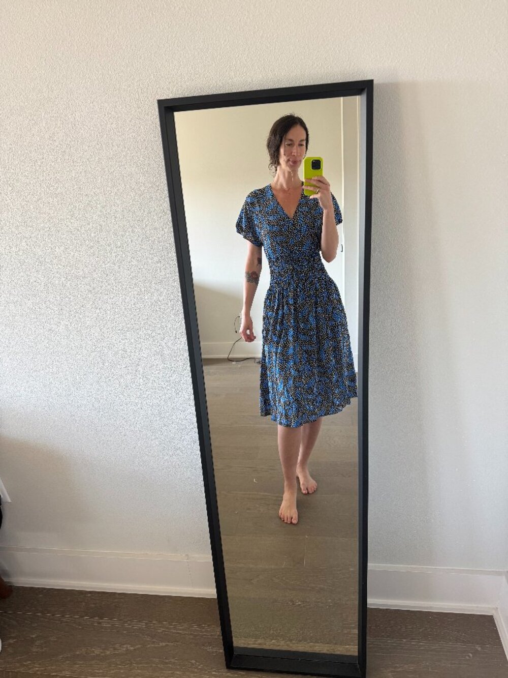 No.6 Store Blue & Black Printed Midi Dress, Size 1